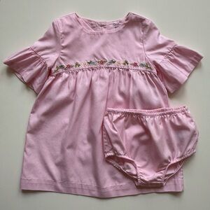 Ralph Lauren Baby Girl Pink Dress with Floral Embroidery - Size 9M